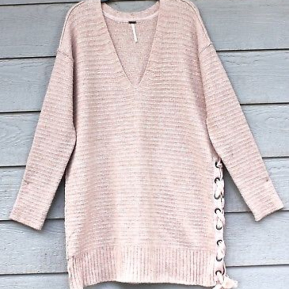 New FREE PEOPLE Sz S Heart It Lace-Up Oversized F - Picture 1 of 6